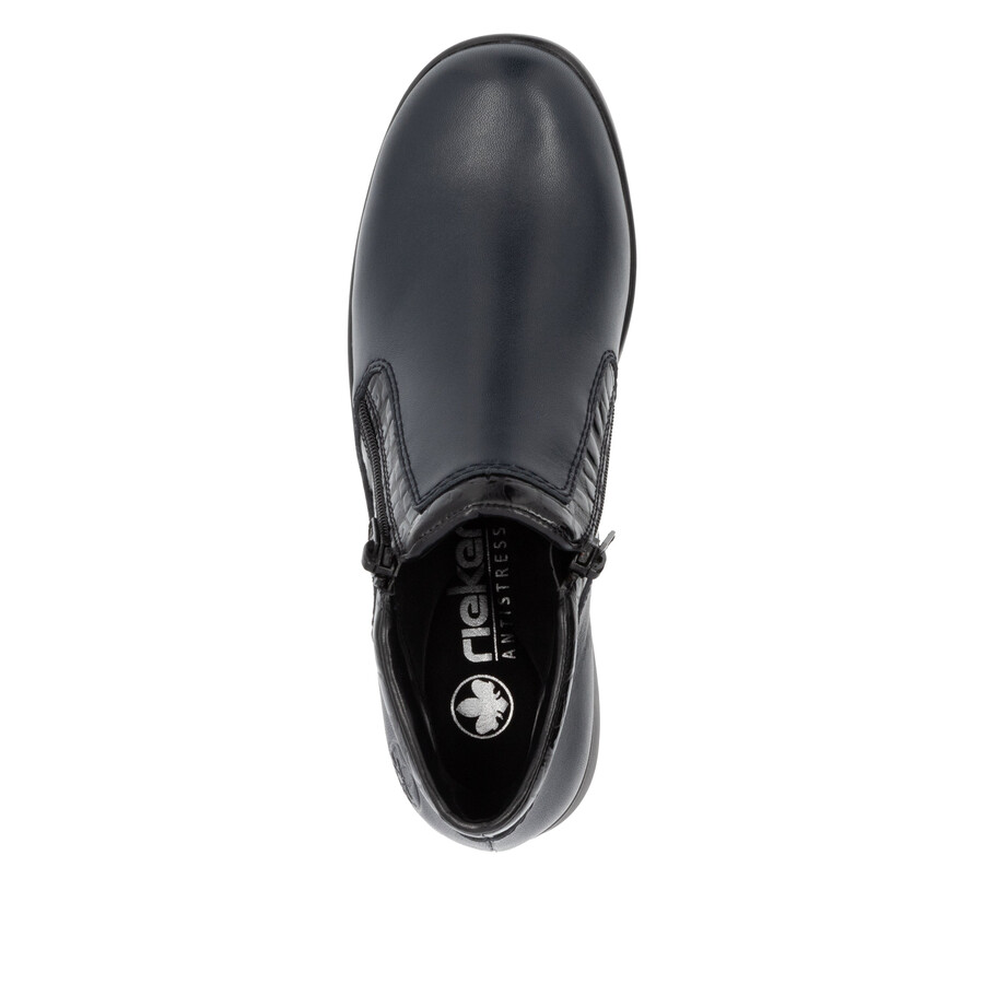 blaue damen-stiefel mit reißverschluss rieker l4883-14