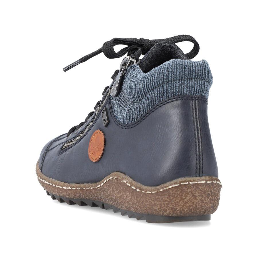 blaue damen-stiefel mit reißverschluss rieker l7514-14