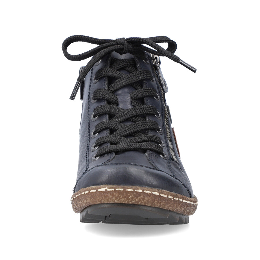 blaue damen-stiefel mit reißverschluss rieker l7514-14