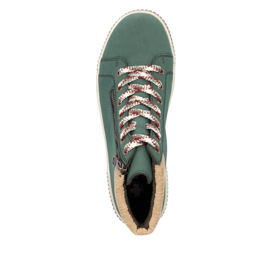 grüne damen-stiefel mit reißverschluss rieker n0709-54