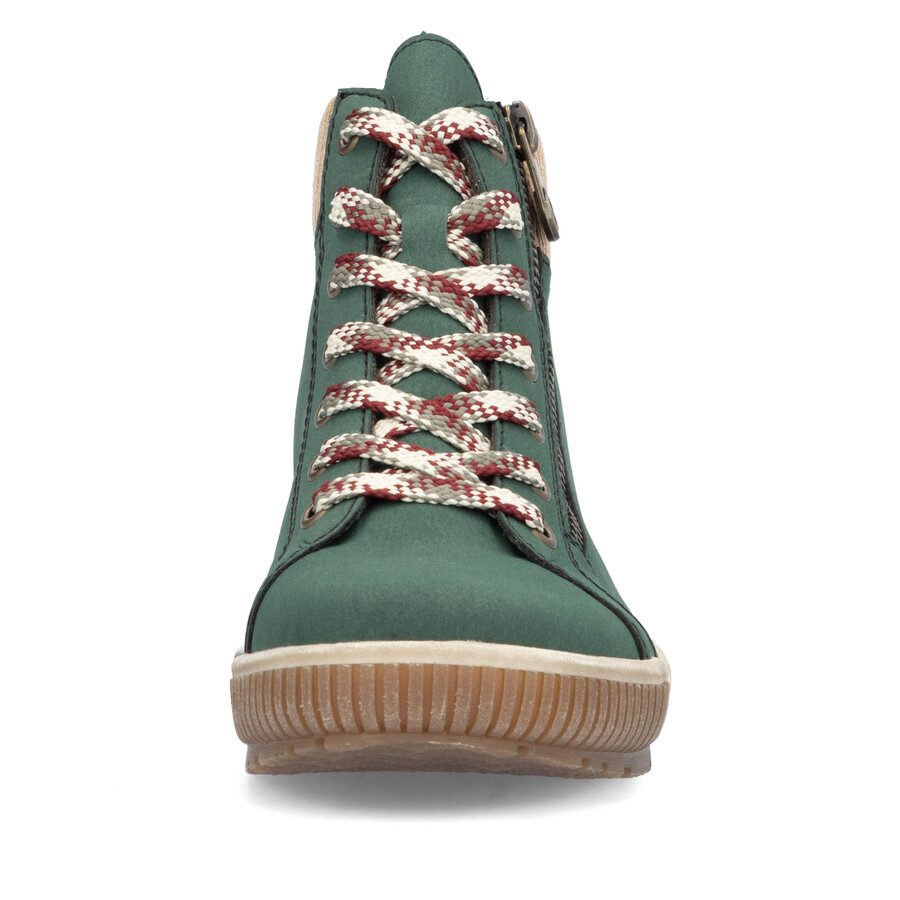 grüne damen-stiefel mit reißverschluss rieker n0709-54