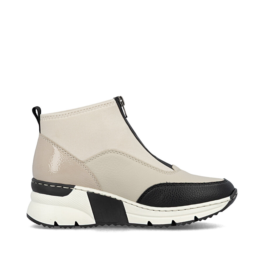 beige damen-stiefeletten mit reißverschluss rieker n6352-60
