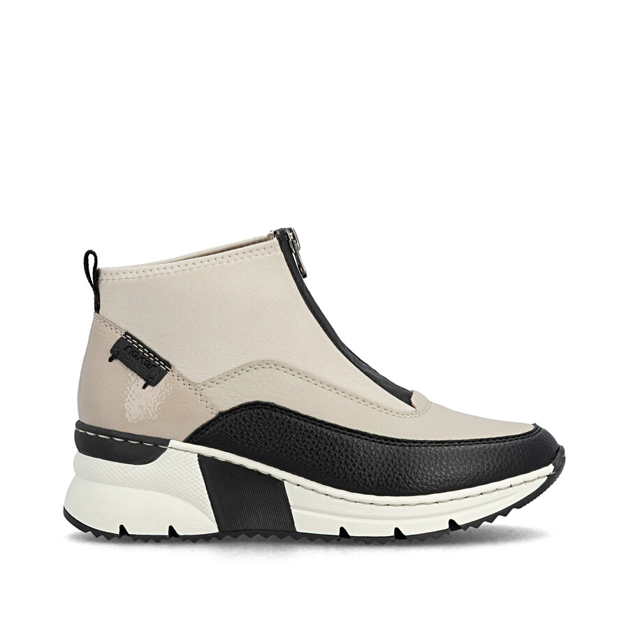 beige damen-stiefeletten mit reißverschluss rieker n6352-60