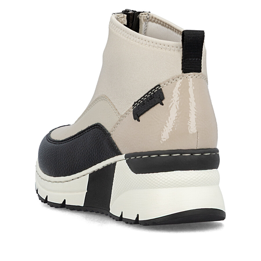 beige damen-stiefeletten mit reißverschluss rieker n6352-60