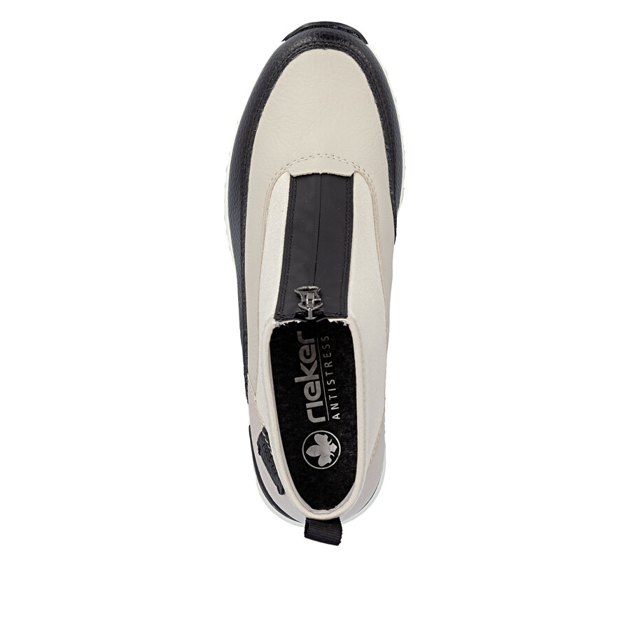 beige damen-stiefeletten mit reißverschluss rieker n6352-60