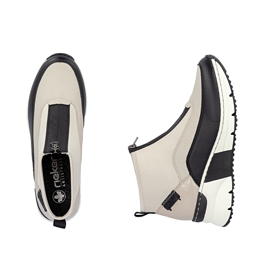 beige damen-stiefeletten mit reißverschluss rieker n6352-60