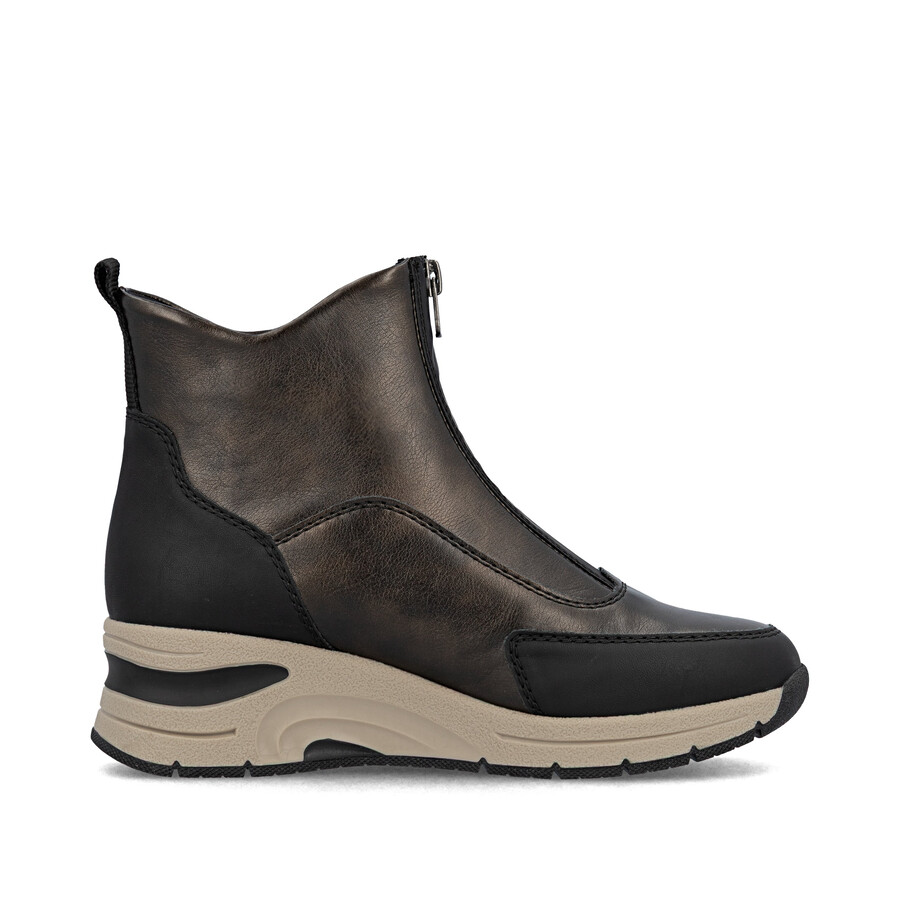 braune damen-stiefel mit reißverschluss rieker n9381-60