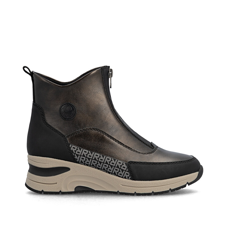 braune damen-stiefel mit reißverschluss rieker n9381-60