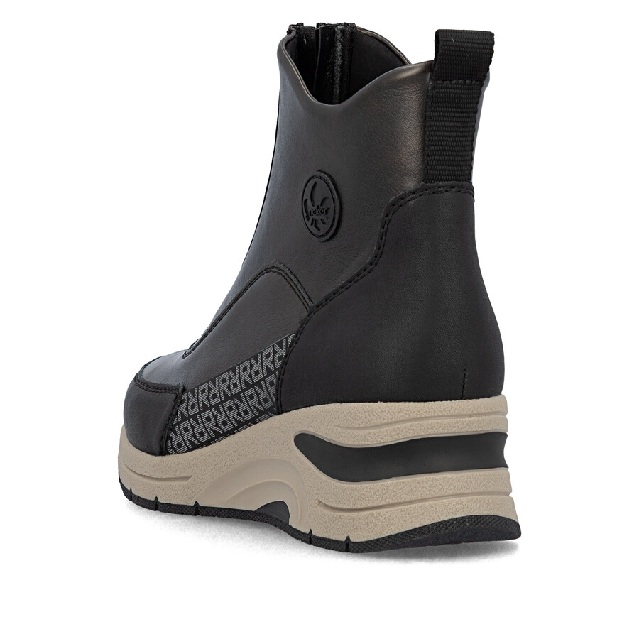 braune damen-stiefel mit reißverschluss rieker n9381-60