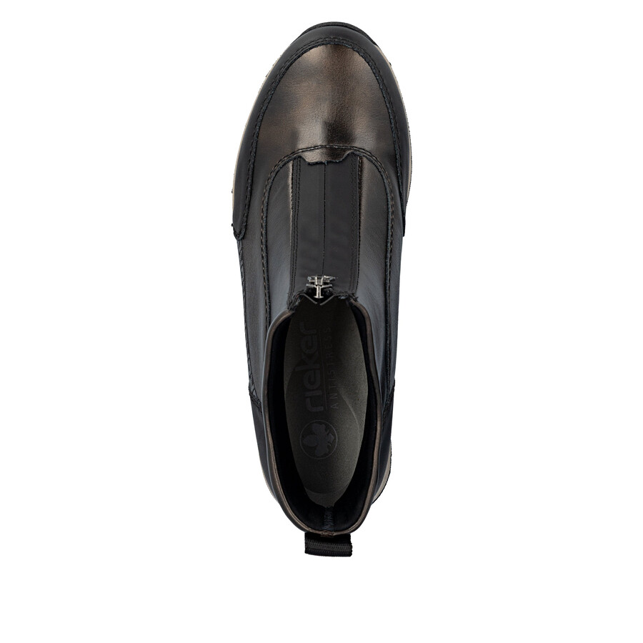 braune damen-stiefel mit reißverschluss rieker n9381-60