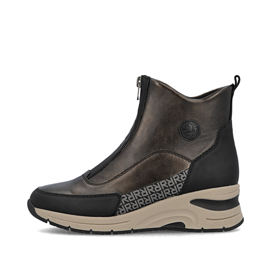 braune damen-stiefel mit reißverschluss rieker n9381-60