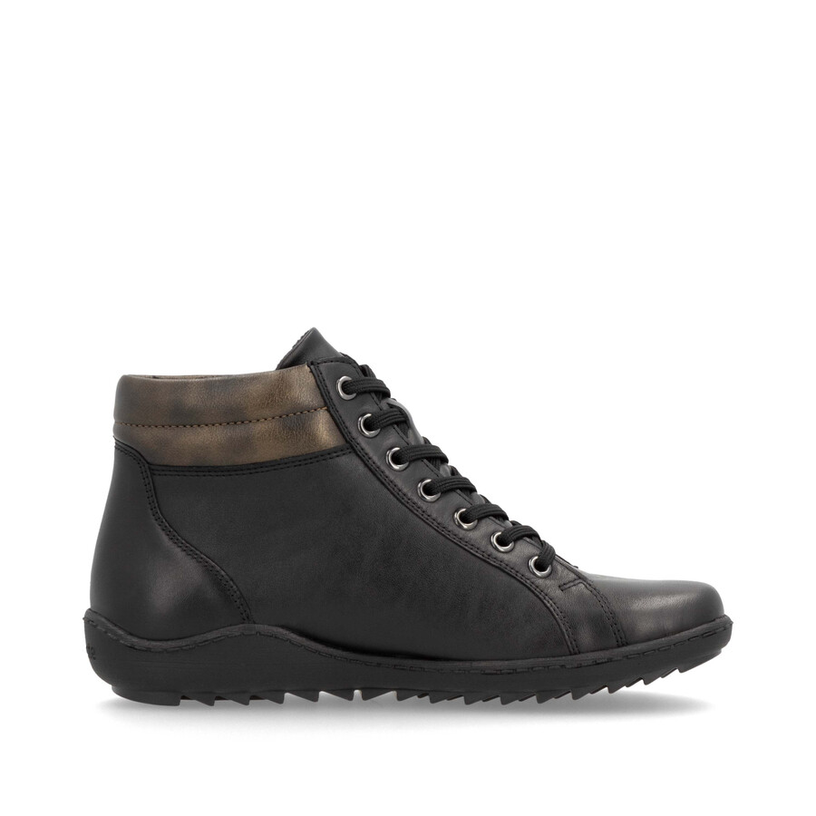schwarze damen-stiefeletten mit reißverschluss remonte r1458-03