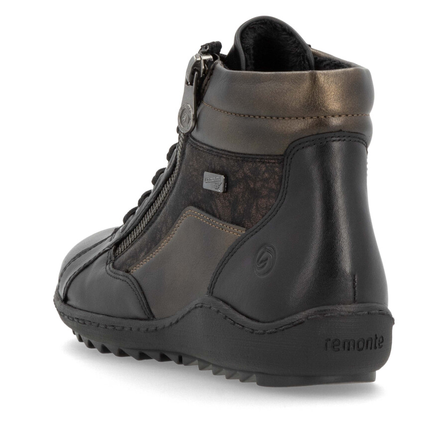 schwarze damen-stiefeletten mit reißverschluss remonte r1458-03