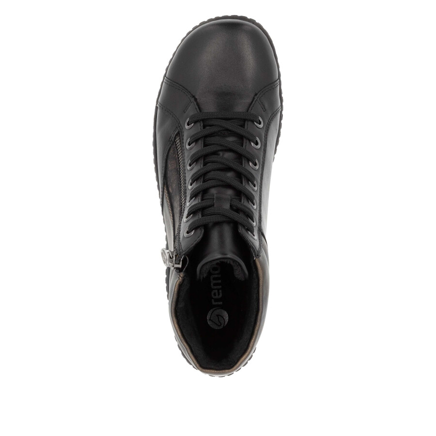schwarze damen-stiefeletten mit reißverschluss remonte r1458-03