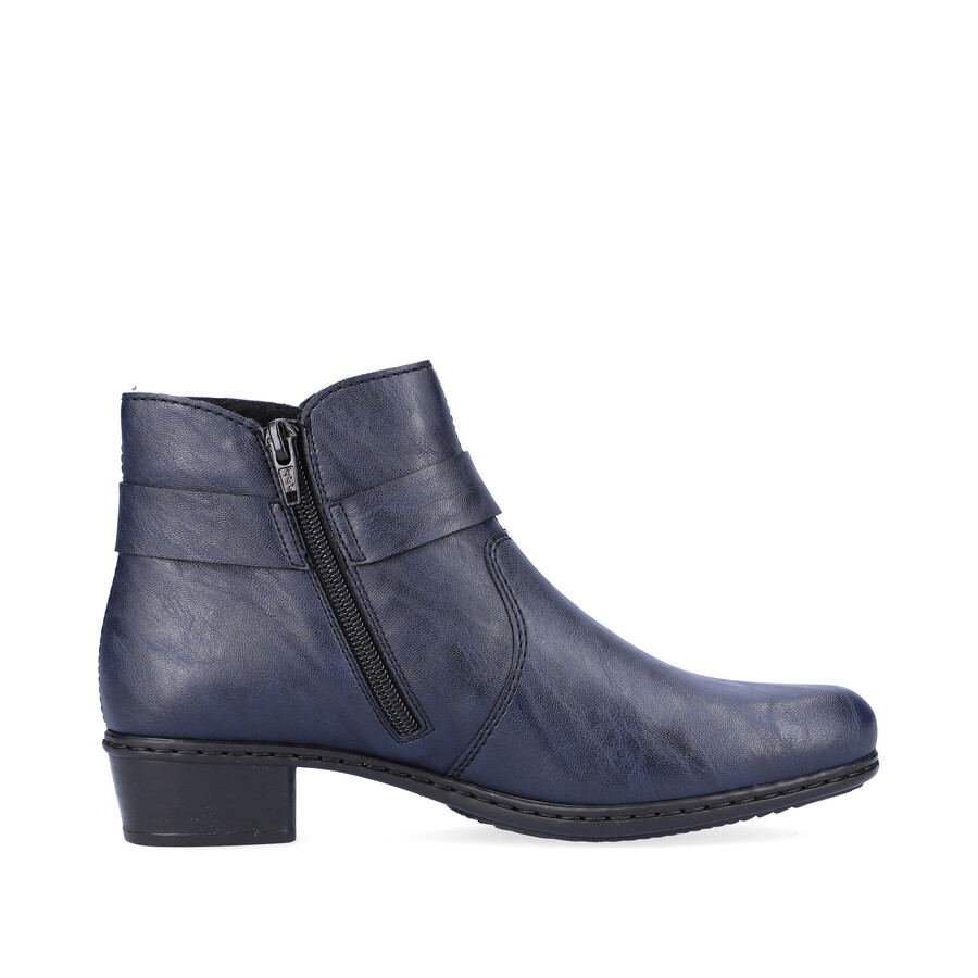 blaue damen-stiefel mit reißverschluss rieker y0775-14