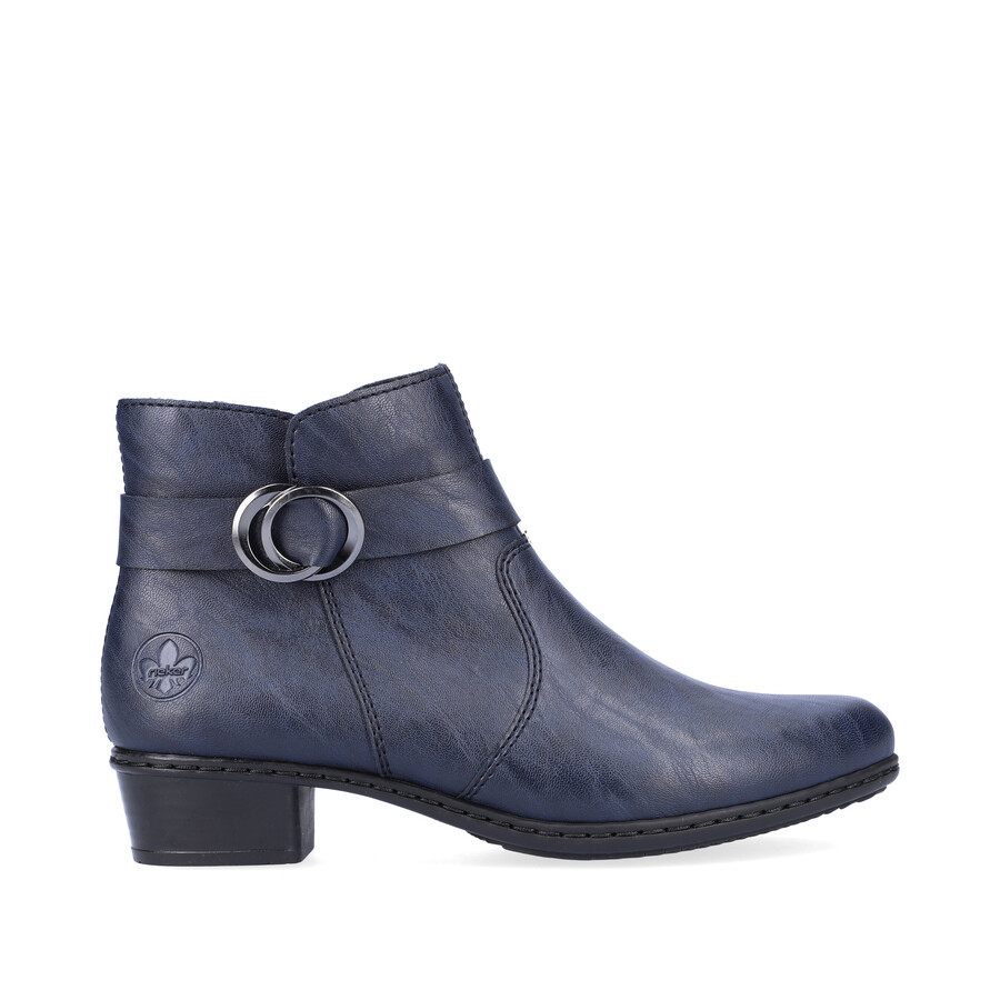 blaue damen-stiefel mit reißverschluss rieker y0775-14