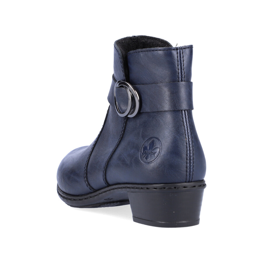 blaue damen-stiefel mit reißverschluss rieker y0775-14
