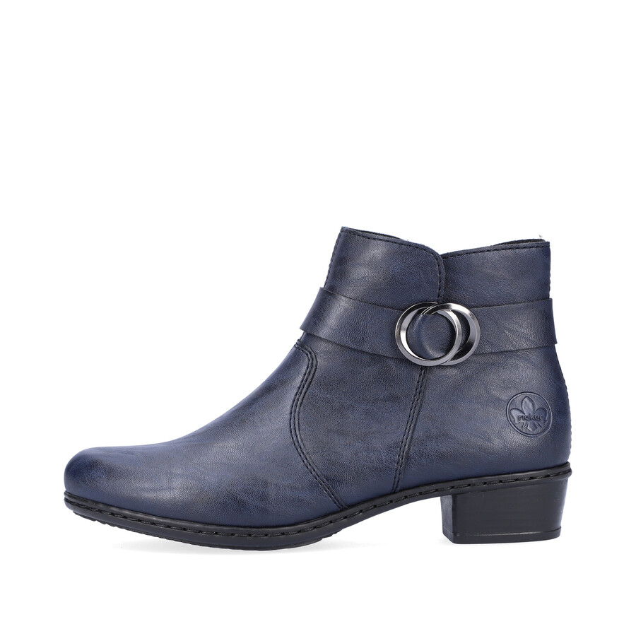 blaue damen-stiefel mit reißverschluss rieker y0775-14