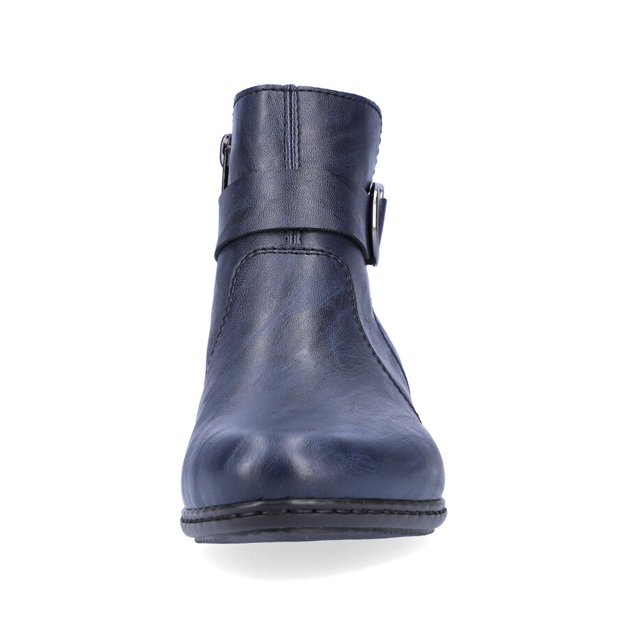 blaue damen-stiefel mit reißverschluss rieker y0775-14