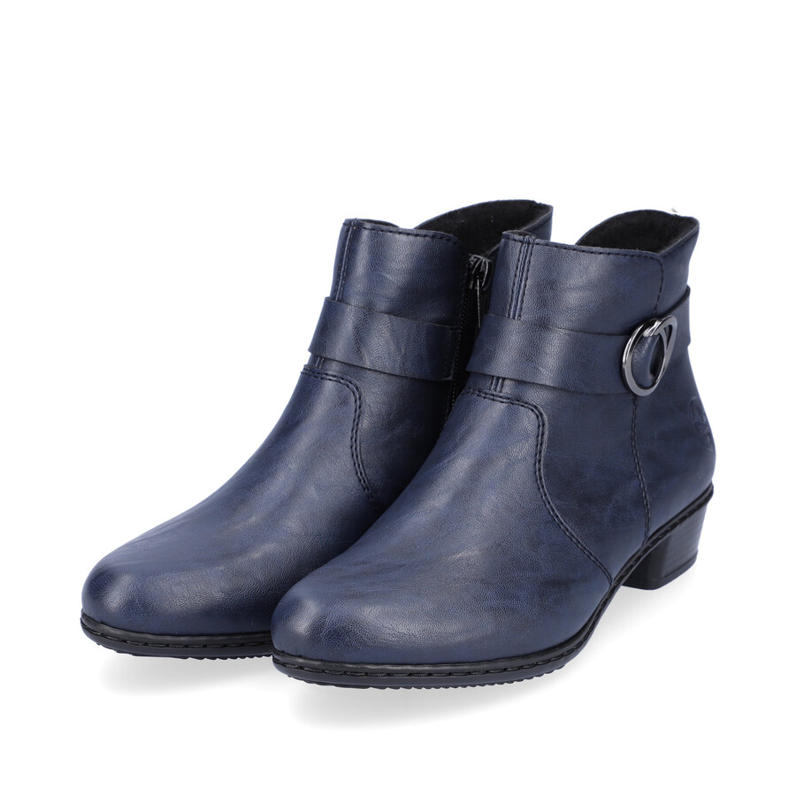 blaue damen-stiefel mit reißverschluss rieker y0775-14
