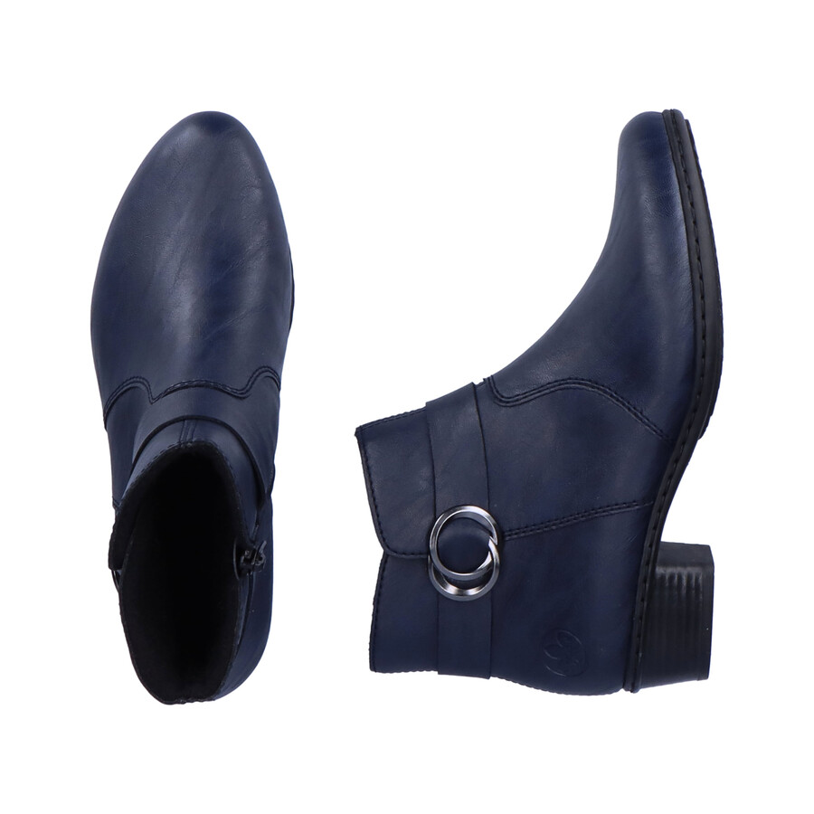 blaue damen-stiefel mit reißverschluss rieker y0775-14
