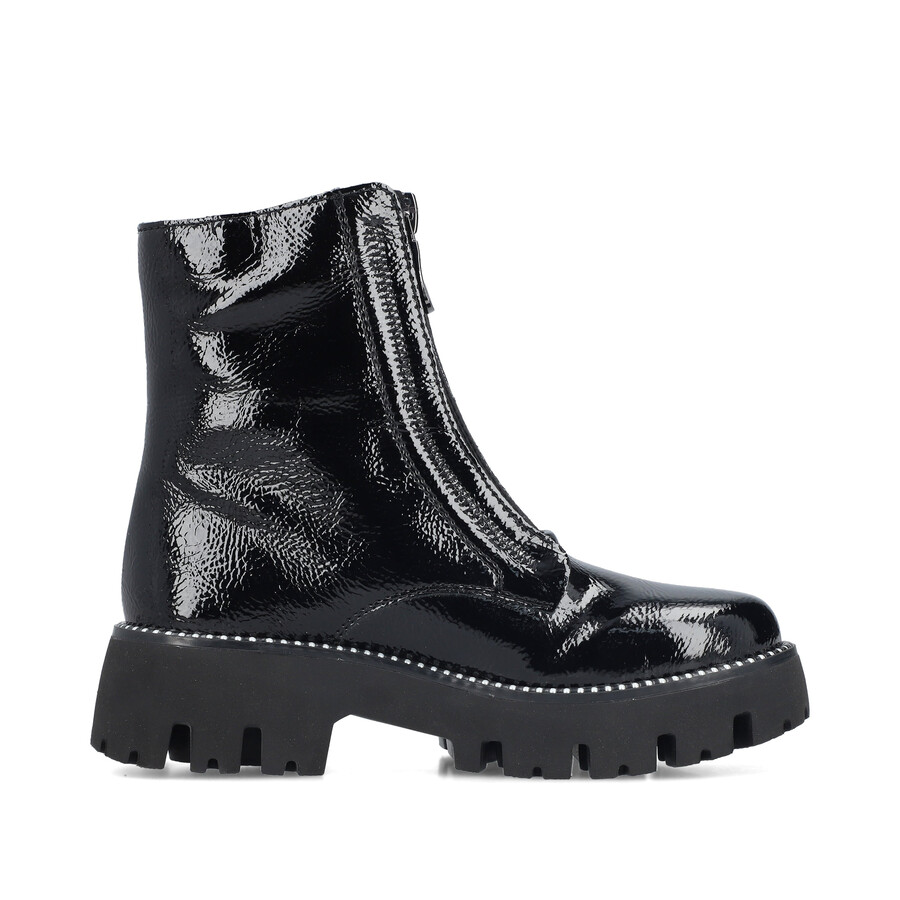 schwarze damen-stiefel mit reißverschluss rieker y3351-00