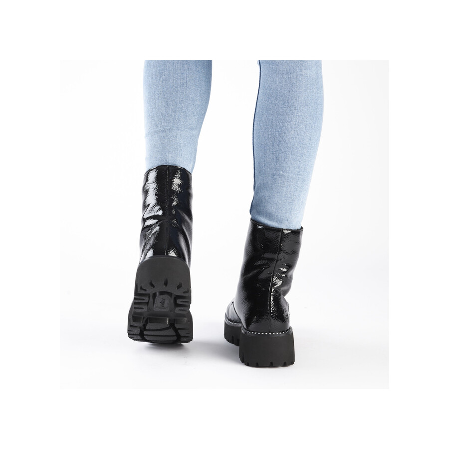 schwarze damen-stiefel mit reißverschluss rieker y3351-00