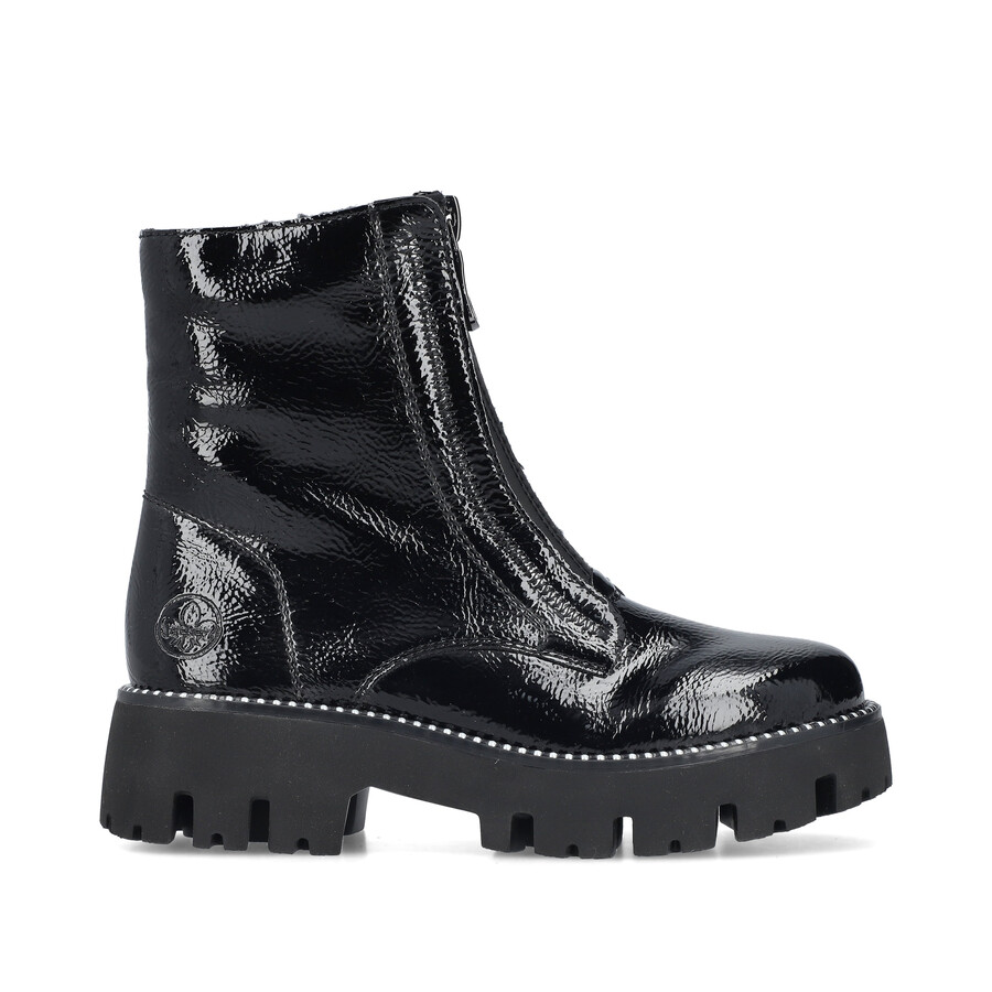 schwarze damen-stiefel mit reißverschluss rieker y3351-00