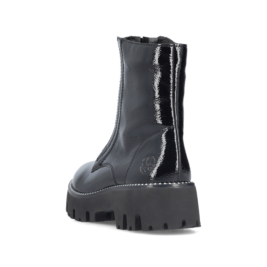 schwarze damen-stiefel mit reißverschluss rieker y3351-00