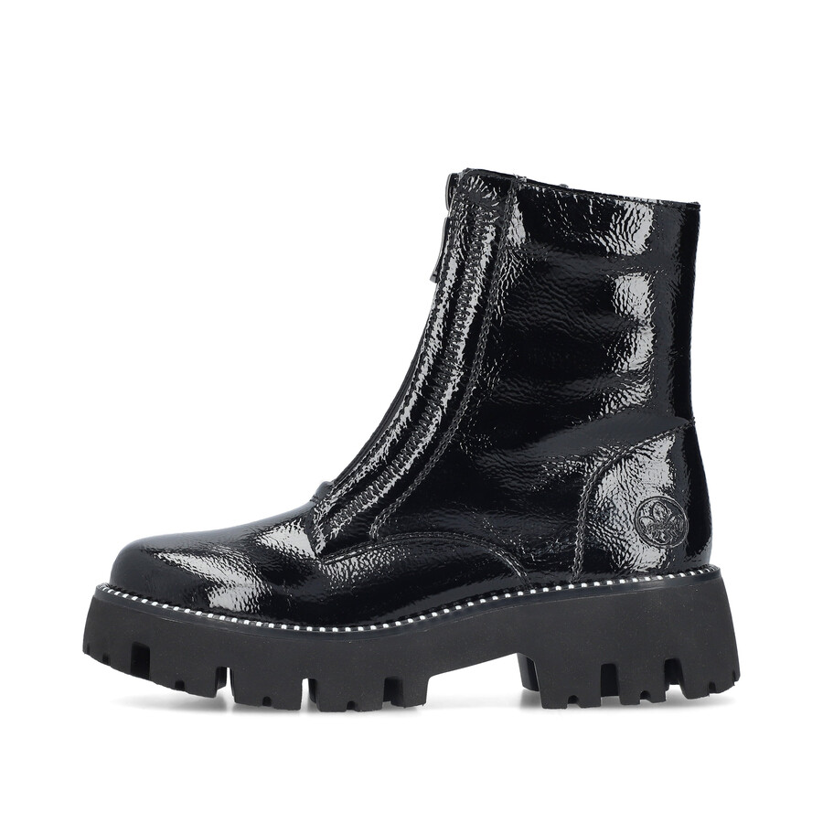 schwarze damen-stiefel mit reißverschluss rieker y3351-00
