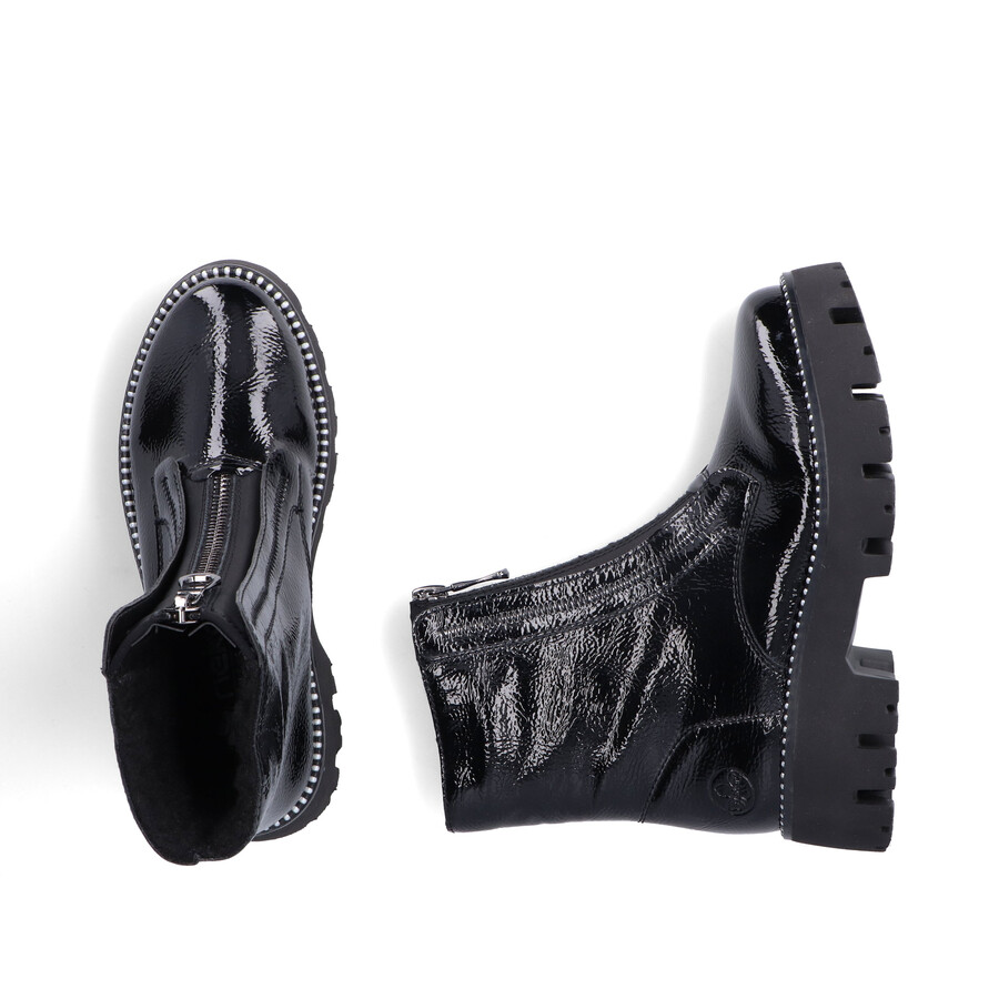 schwarze damen-stiefel mit reißverschluss rieker y3351-00