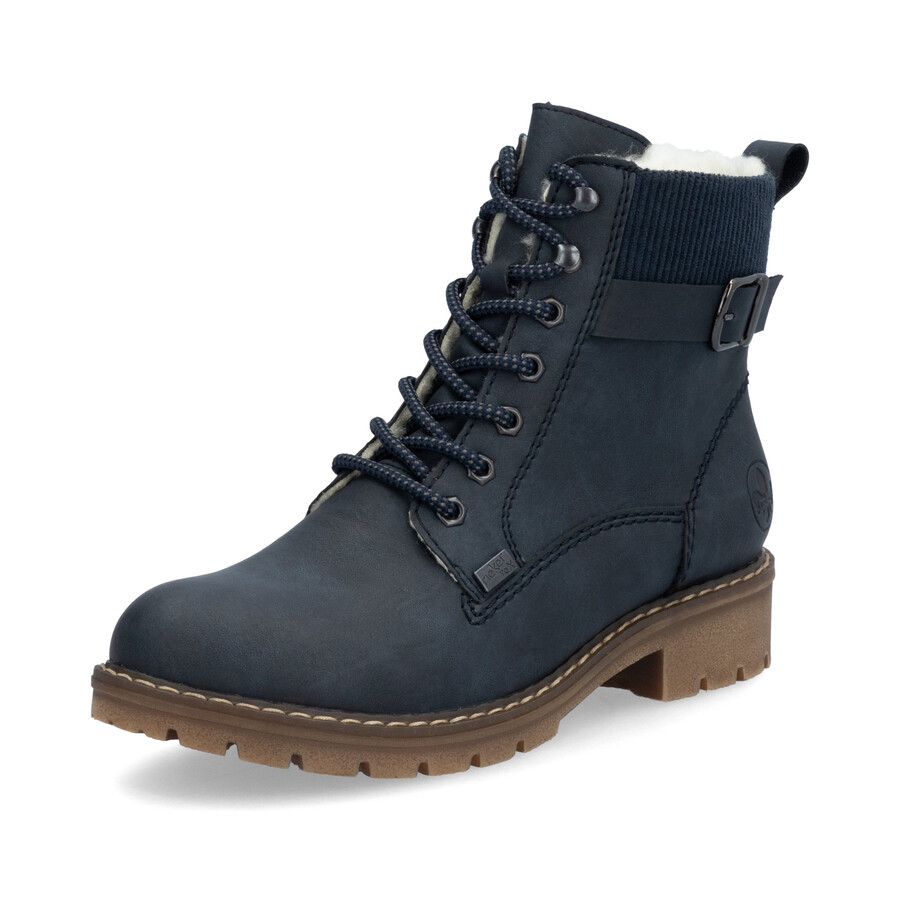 blaue damen-stiefel mit reißverschluss rieker y9102-14