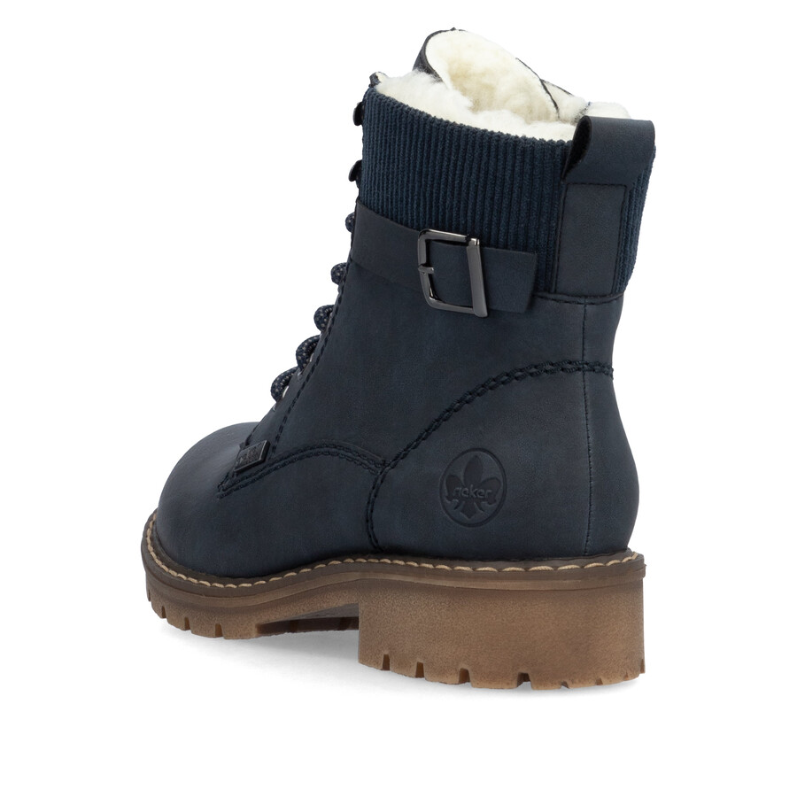 blaue damen-stiefel mit reißverschluss rieker y9102-14