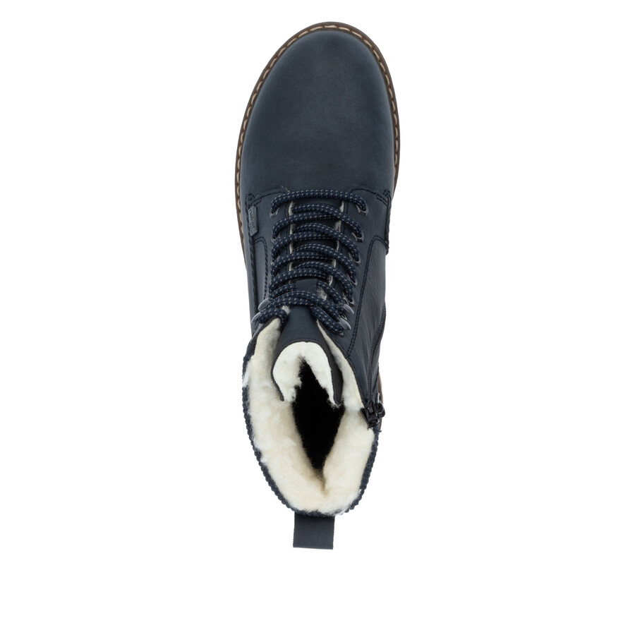 blaue damen-stiefel mit reißverschluss rieker y9102-14