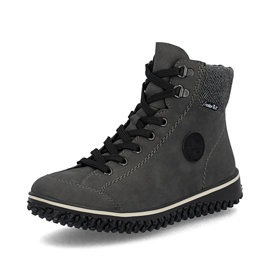 graue damen-stiefel mit reißverschluss rieker z4251-45