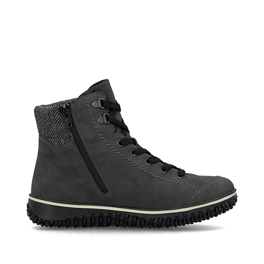 graue damen-stiefel mit reißverschluss rieker z4251-45