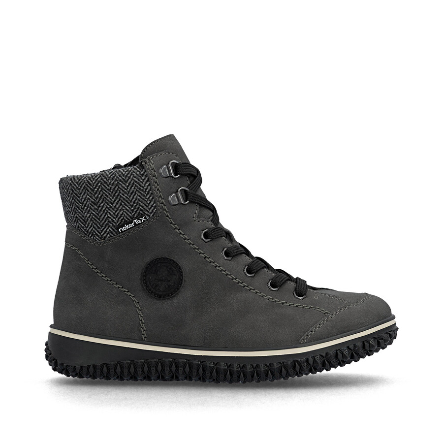 graue damen-stiefel mit reißverschluss rieker z4251-45
