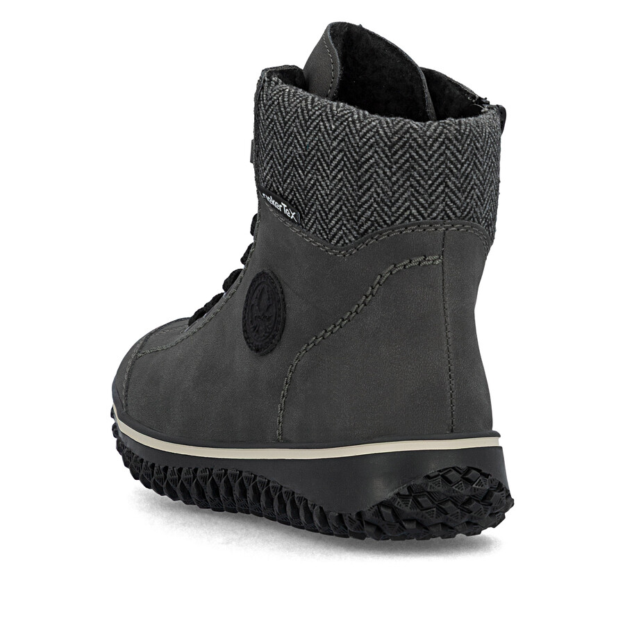 graue damen-stiefel mit reißverschluss rieker z4251-45