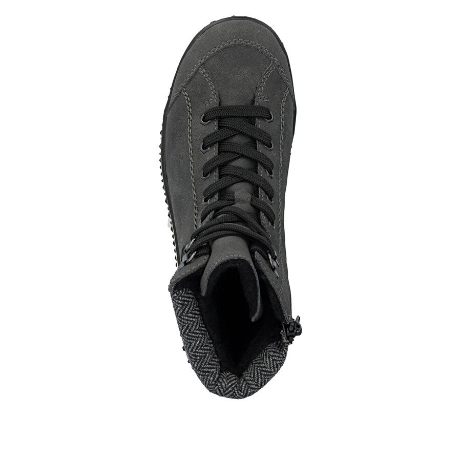 graue damen-stiefel mit reißverschluss rieker z4251-45