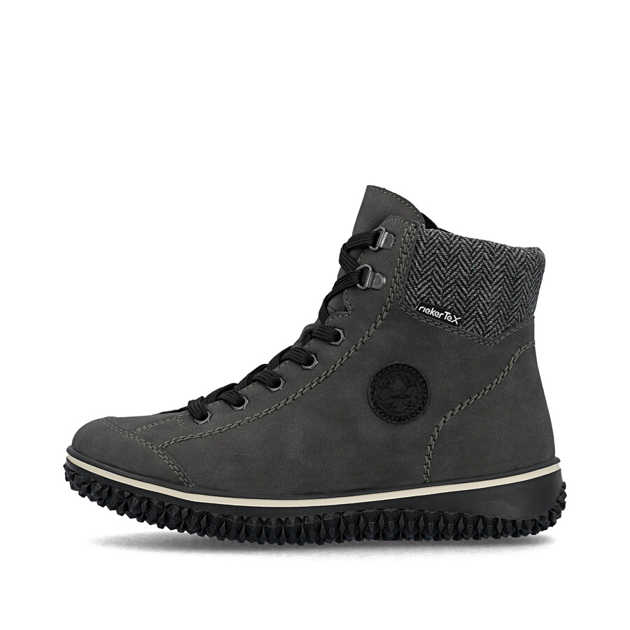 graue damen-stiefel mit reißverschluss rieker z4251-45
