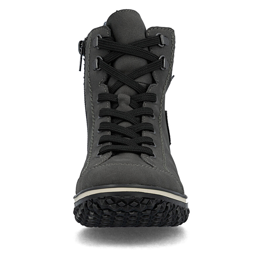graue damen-stiefel mit reißverschluss rieker z4251-45