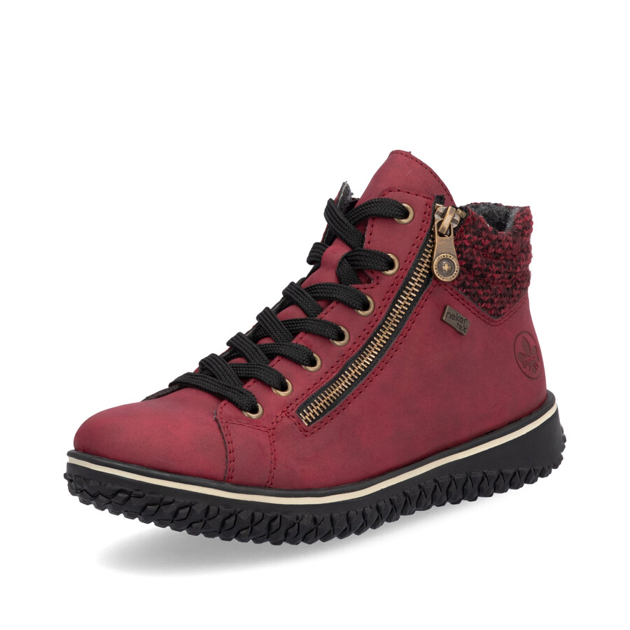 rote damen-stiefel mit reißverschluss rieker z4263-35