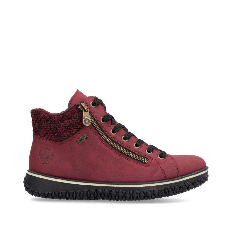 rote damen-stiefel mit reißverschluss rieker z4263-35