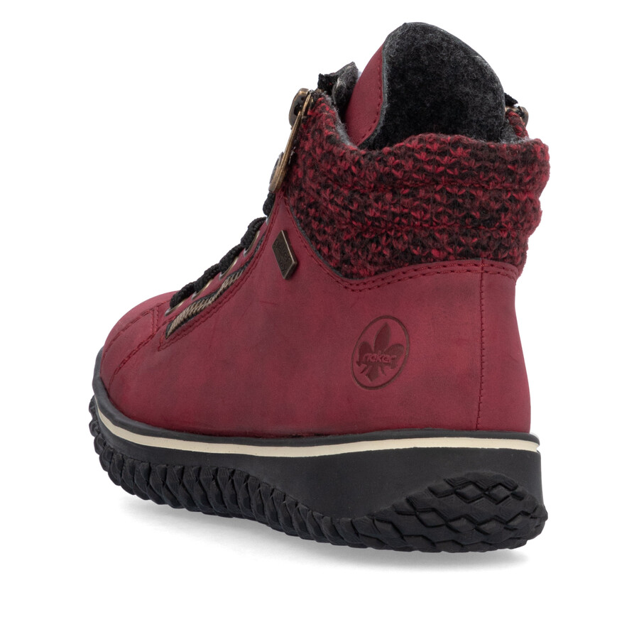 rote damen-stiefel mit reißverschluss rieker z4263-35