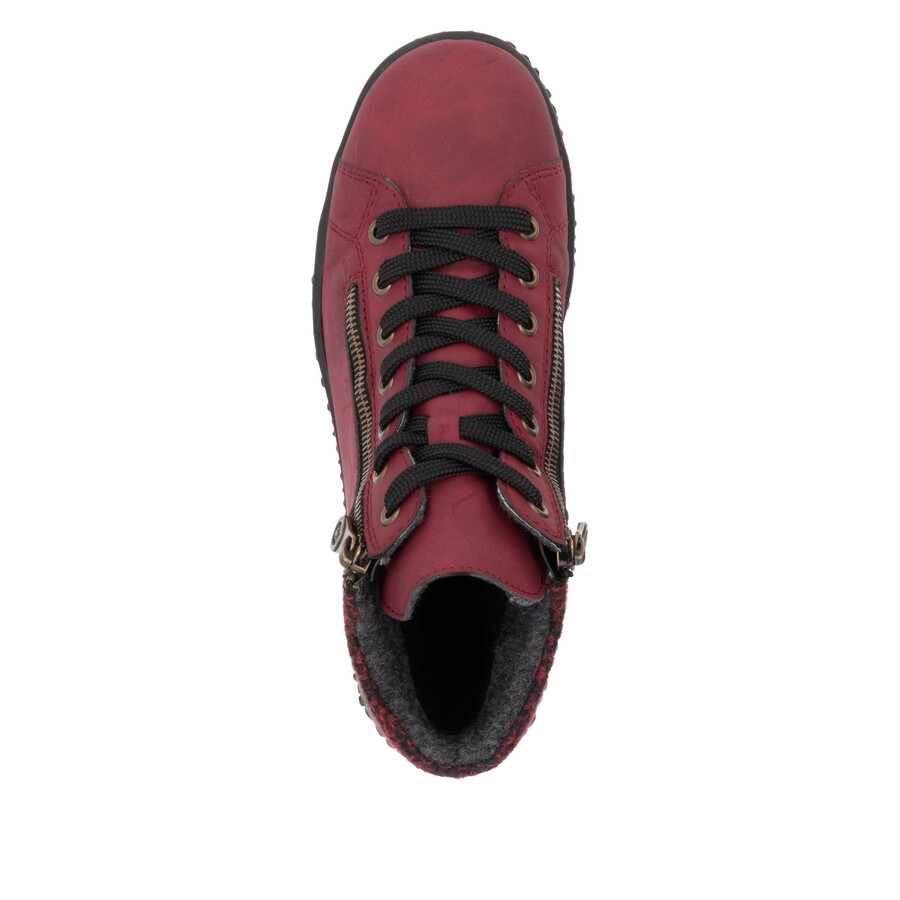 rote damen-stiefel mit reißverschluss rieker z4263-35