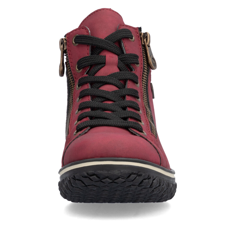 rote damen-stiefel mit reißverschluss rieker z4263-35
