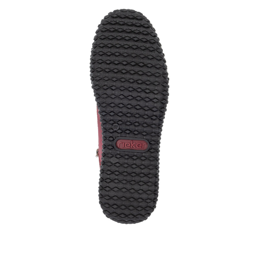 rote damen-stiefel mit reißverschluss rieker z4263-35