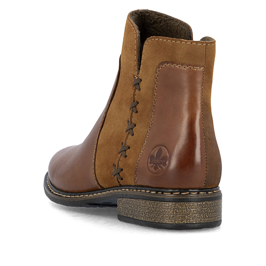 braune damen-stiefel mit reißverschluss rieker z4951-24