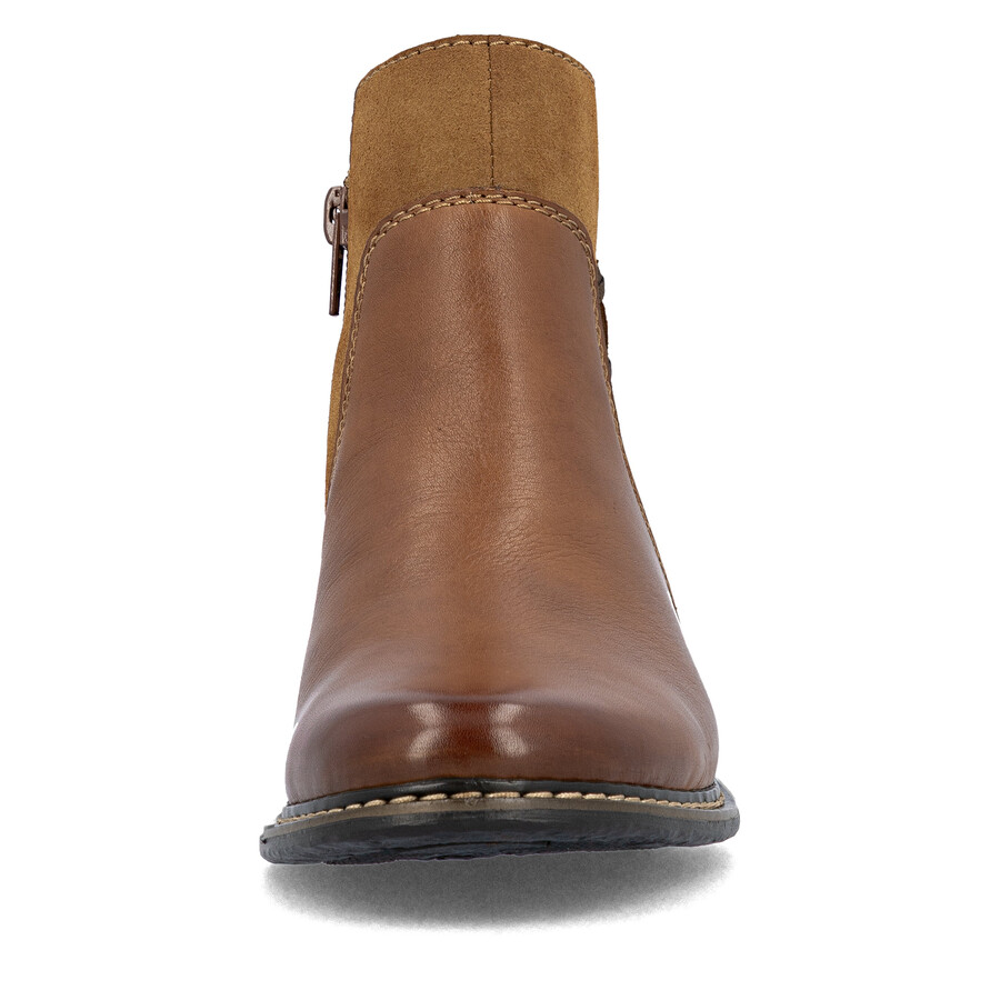braune damen-stiefel mit reißverschluss rieker z4951-24