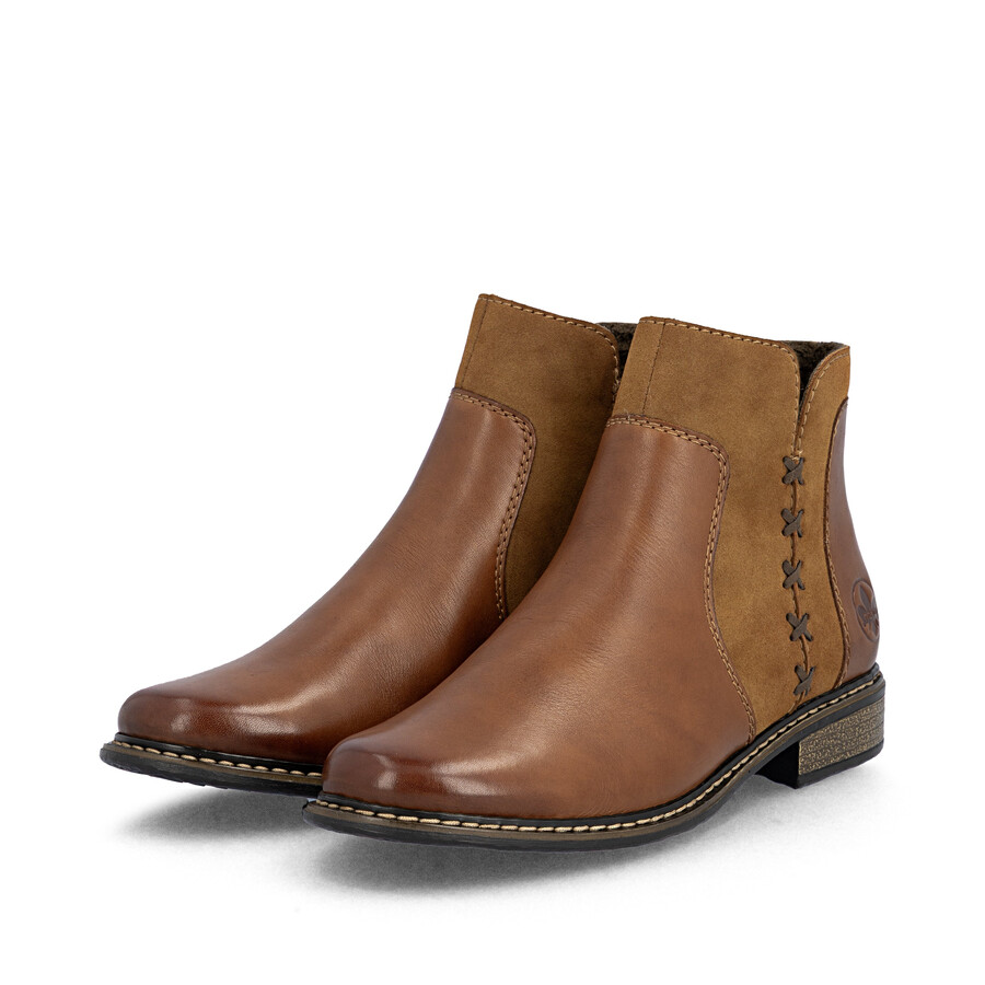 braune damen-stiefel mit reißverschluss rieker z4951-24